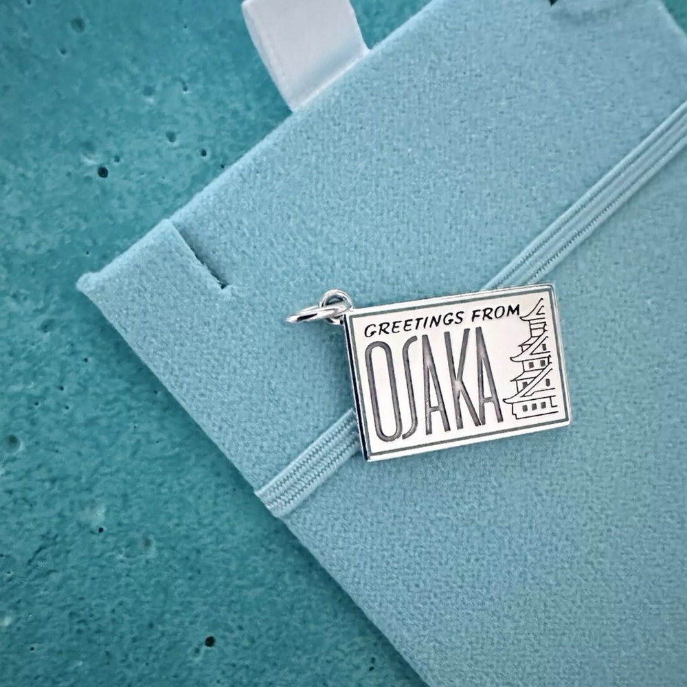 Tiffany and Co. Osaka post card charm silver